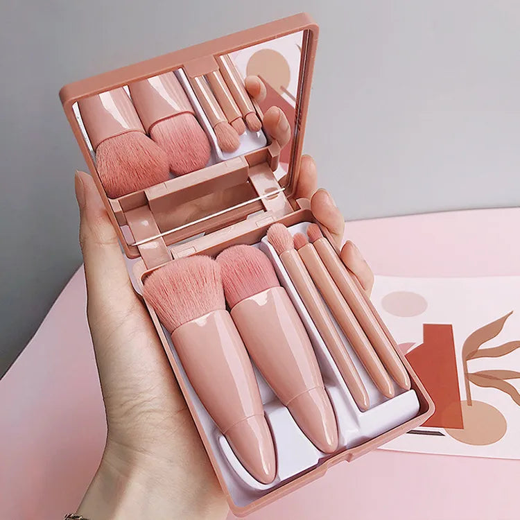 Soft Fluffy Mirror Makeup Brushes Set