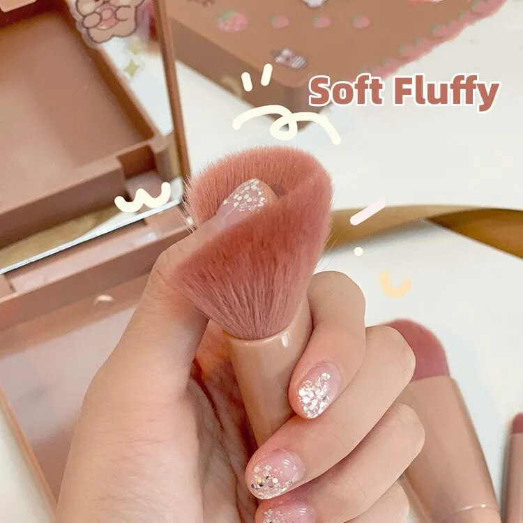 Soft Fluffy Mirror Makeup Brushes Set