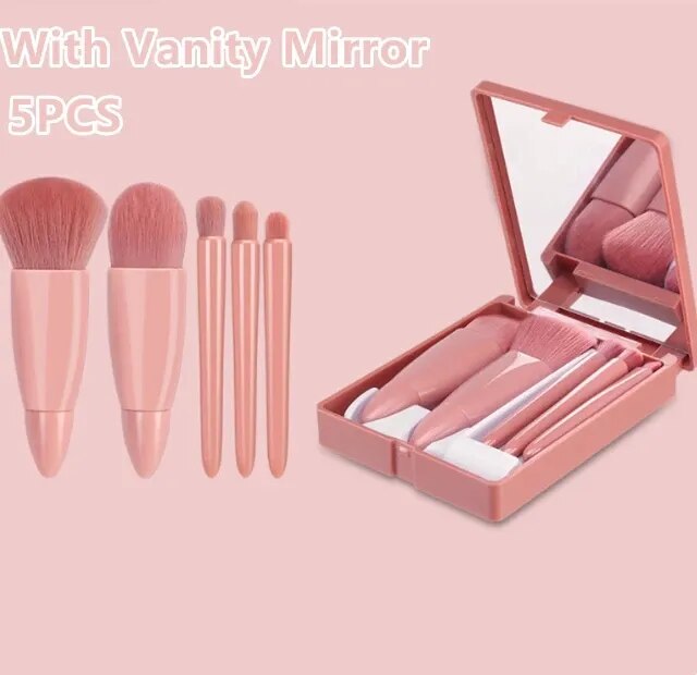 Soft Fluffy Mirror Makeup Brushes Set