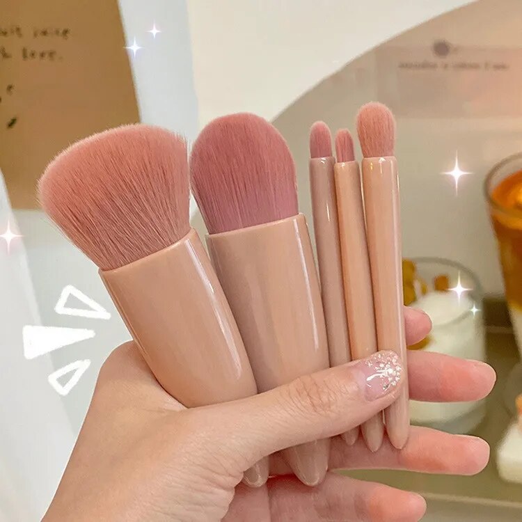 Soft Fluffy Mirror Makeup Brushes Set