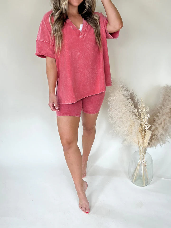 Summer Oversized Top And Shorts Set