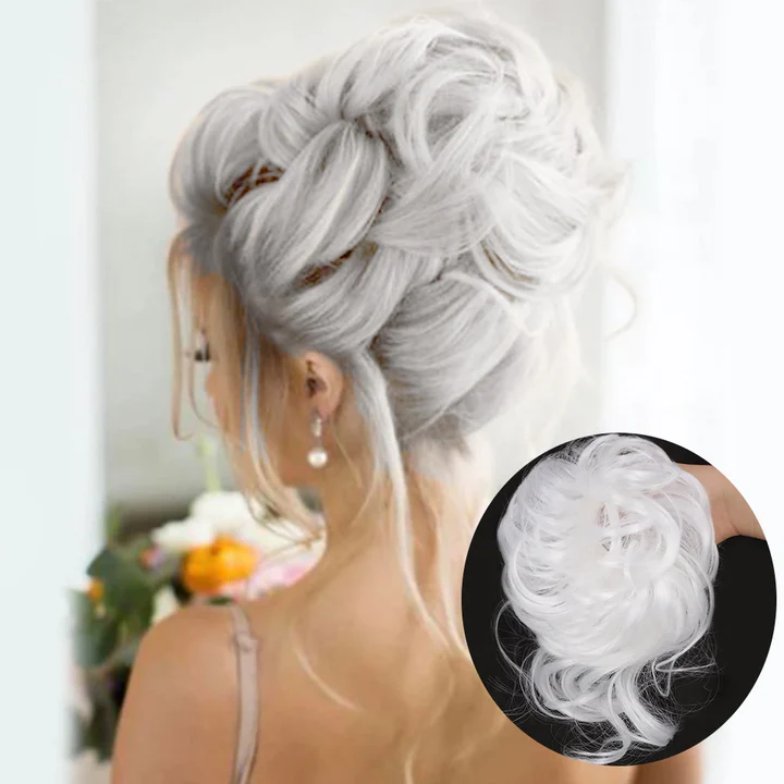 Messy Curly Hair Bun Scrunchie Extensions